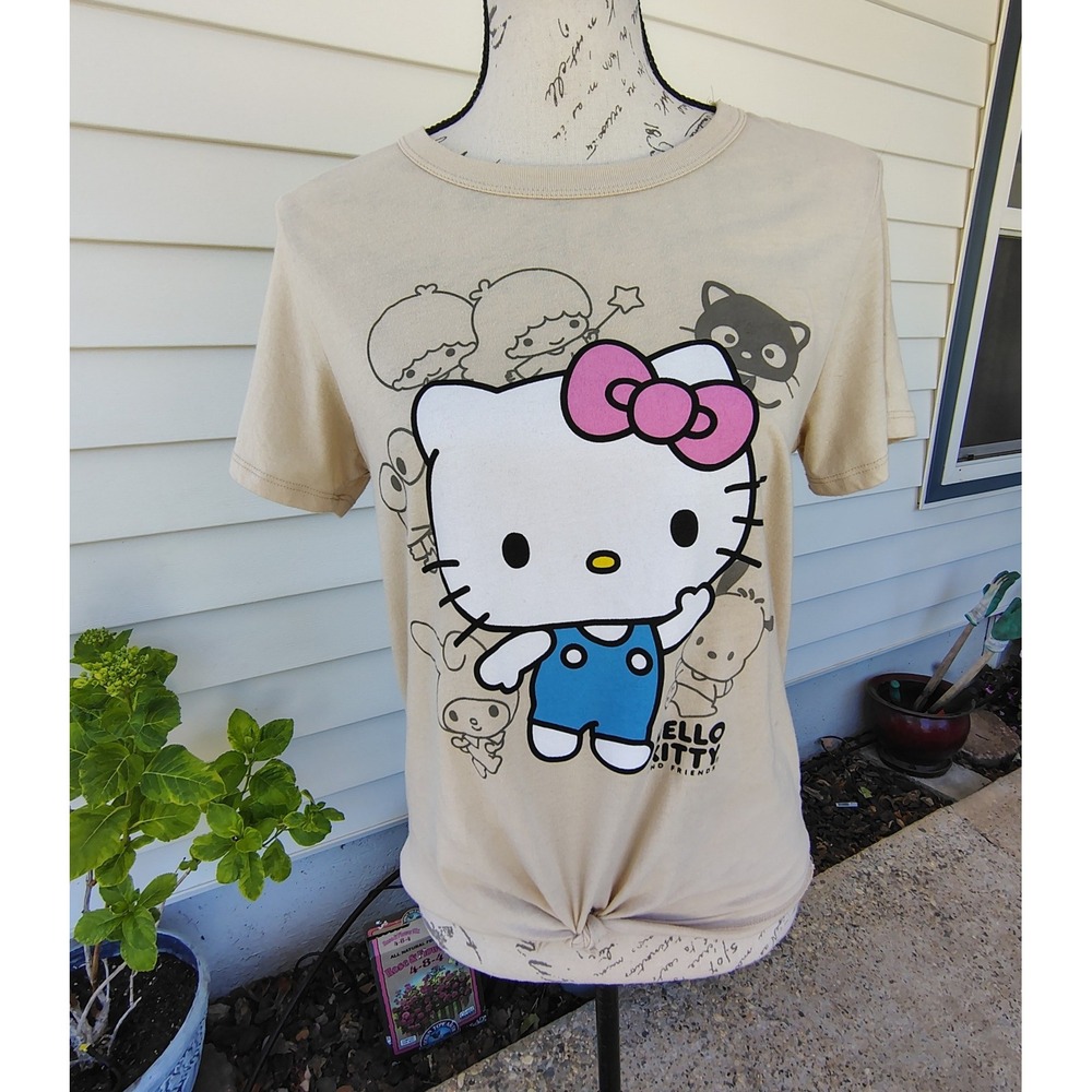 Sanrio Hello Kitty & Friends Novelty Graphic T-Shirt Small Upcycled Kawaii